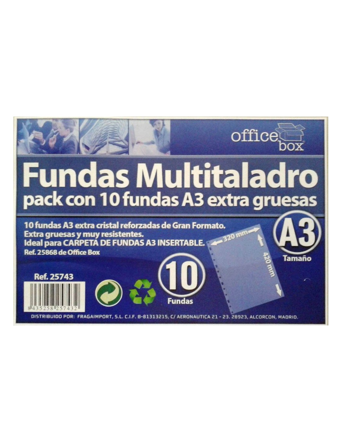 Caja 100 unid FUNDA MULTITALADRO PLUS OFFICE A4 60M