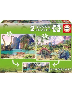 Puzzle 2x100 pzas. dino world